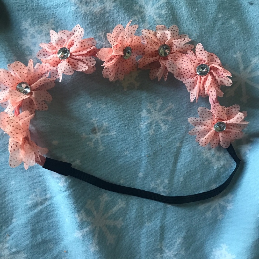 Pink flower headband